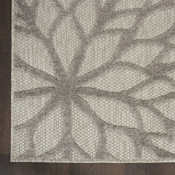 8’ x 11’ Silver and Gray Indoor Outdoor Area Rug