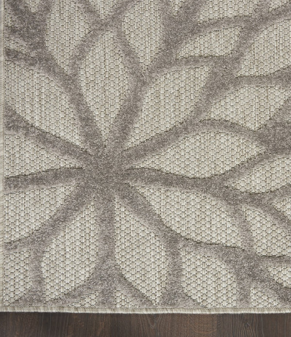 8’ x 11’ Silver and Gray Indoor Outdoor Area Rug