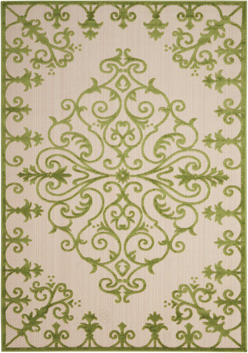 8’ x 11’ Green Medallion Indoor Outdoor Area Rug