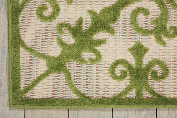 8’ x 11’ Green Medallion Indoor Outdoor Area Rug