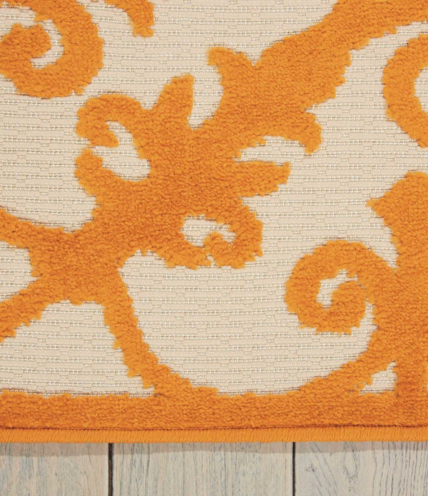 4’ x 6’ Orange Medallion Indoor Outdoor Area Rug