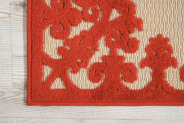 3’ x 4’ Red Medallion Indoor Outdoor Area Rug