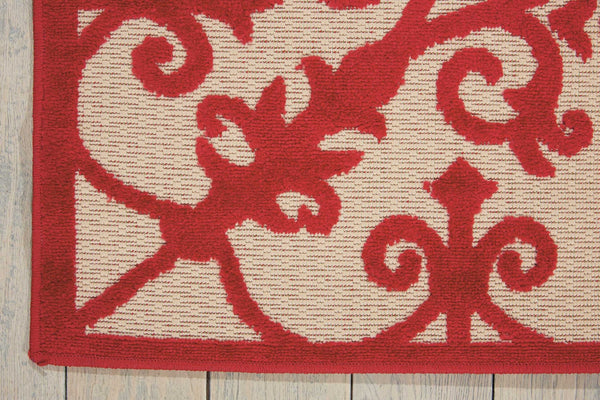 4’ x 6’ Red Medallion Indoor Outdoor Area Rug