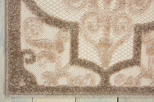 8’ x 11’ Cream and Beige Trellis Indoor Outdoor Area Rug