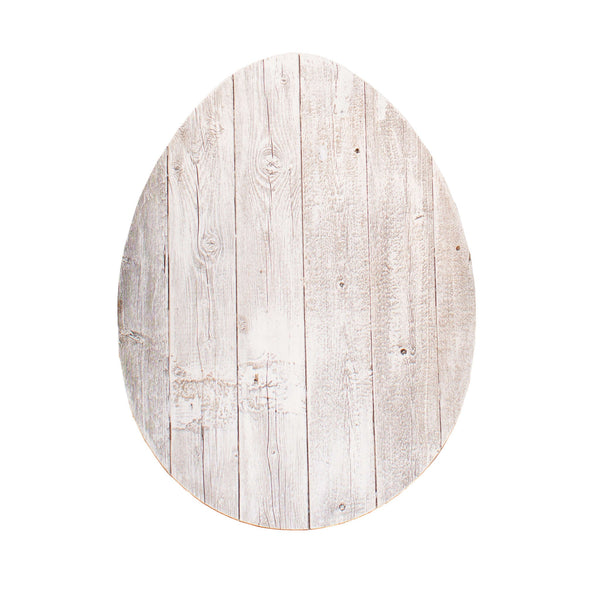 18" Rustic Farmhouse White Wash Wood Large Egg