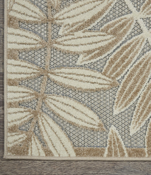 2’ x 6’ Natural Leaves Indoor Outdoor Runner Rug