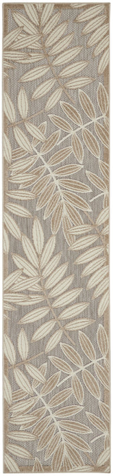 2’ x 10’ Natural Leaves Indoor Outdoor Runner Rug