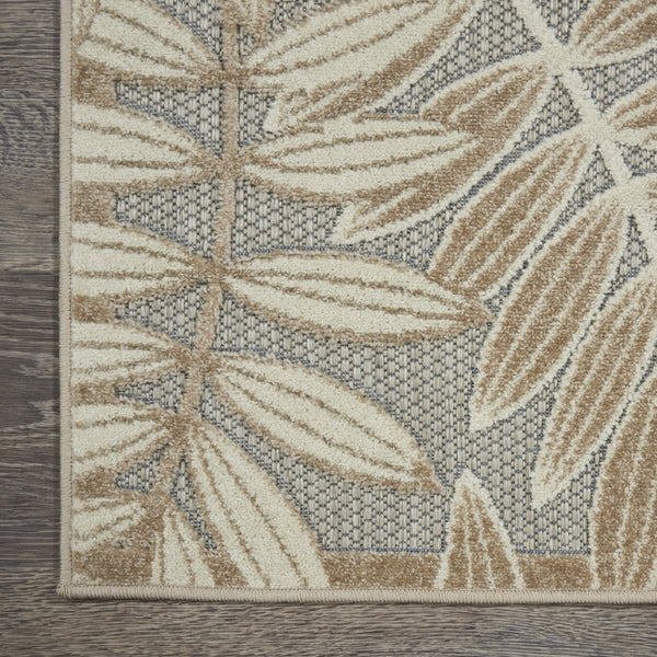 2’ x 12’ Natural Leaves Indoor Outdoor Runner Rug