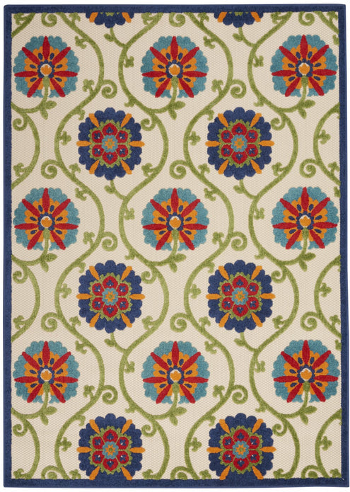 5’ x 8’ Blue Vines Indoor Outdoor Area Rug