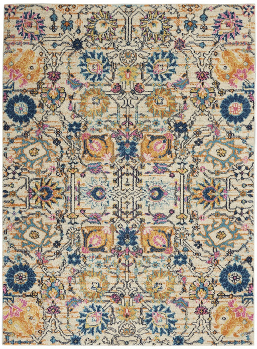 4’ x 6’ Ivory and Multicolor Floral Buds Area Rug