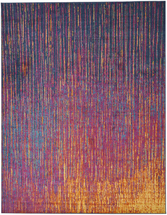 8’ x 10’ Rainbow Abstract Striations Area Rug