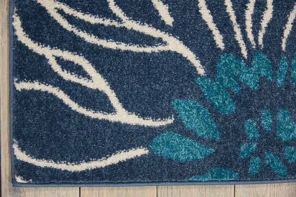 5’ x 7’ Blue Tropical Flower Area Rug