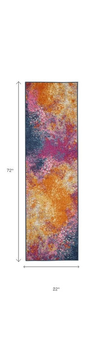 2’ x 6’ Abstract Brights Sunburst Runner Rug