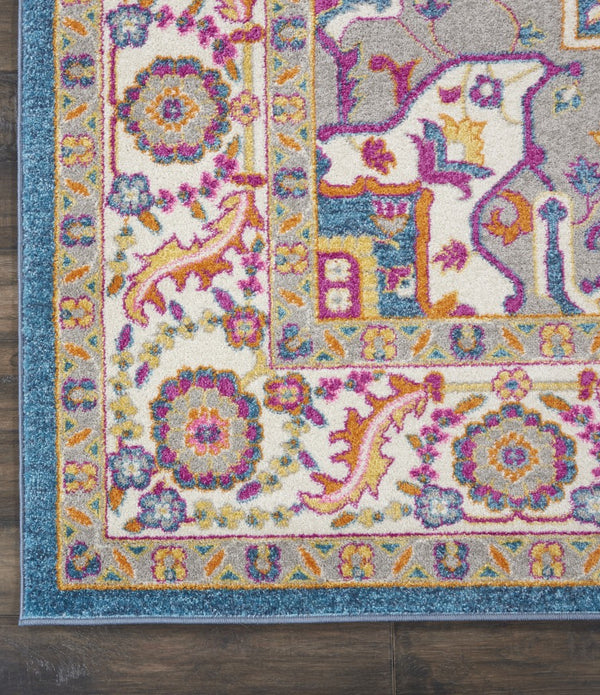 8’ x 10’ Teal and Pink Medallion Area Rug