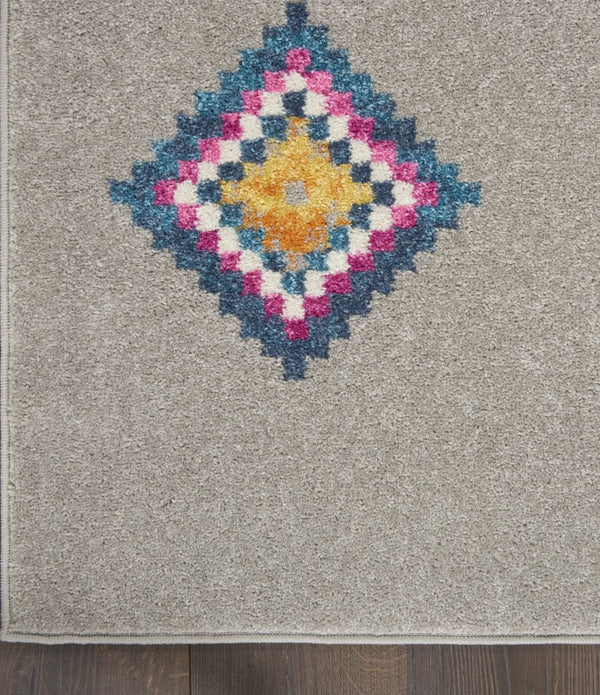 5’ x 7’ Gray and Multicolor Geometric Area Rug