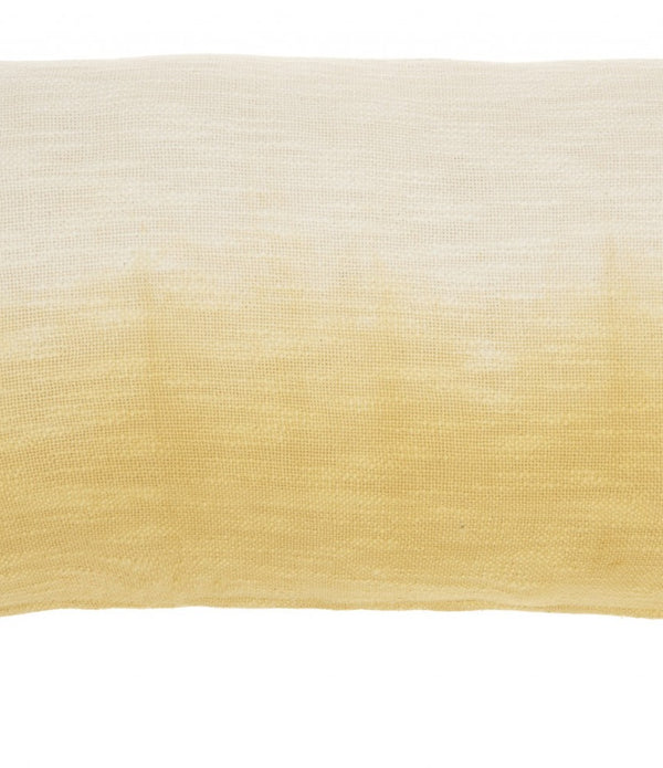 Yellow Ombre Tasseled Lumbar Pillow