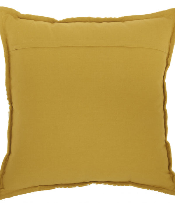 Yellow and Ivory Scales Pattern Throw Pillow