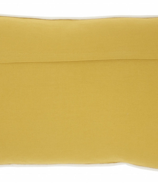 Yellow Lumbar Pillow with Center Pattern