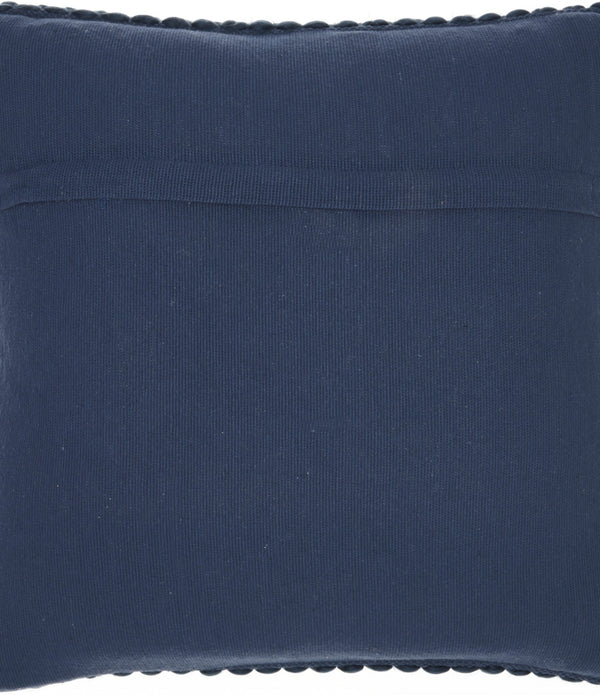 XL Dark Blue Pom-Pom Detailed Throw Pillow