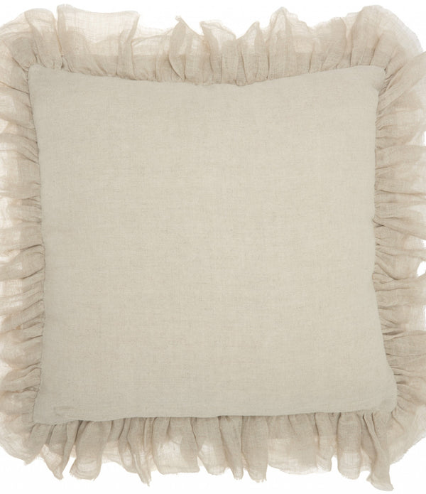 Wide Tasseled Marble Pink Throw Pillow