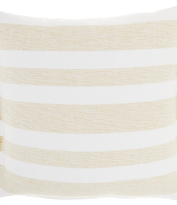 Yellow and White Soft Stripes Throw Pillow