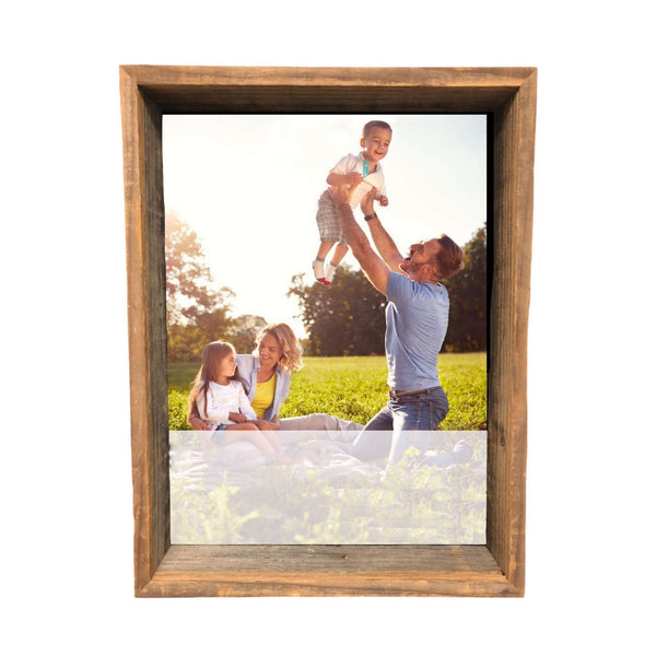 8” x 8” Rustic Farmhouse Gray Wood shadow box Frame