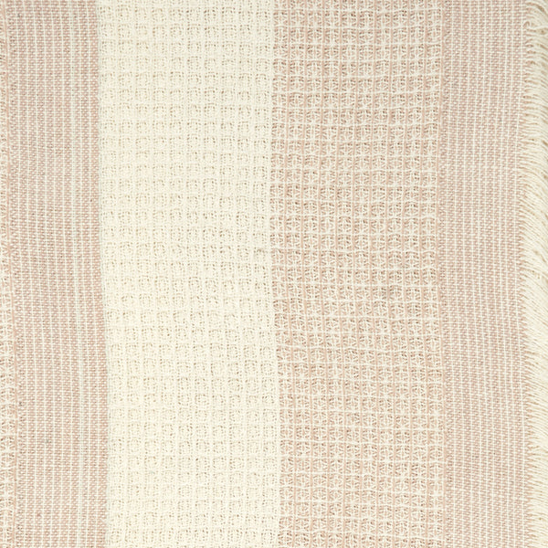 Blush Waffle Weave Contemporary Cotton Embroidered Throw Blanket