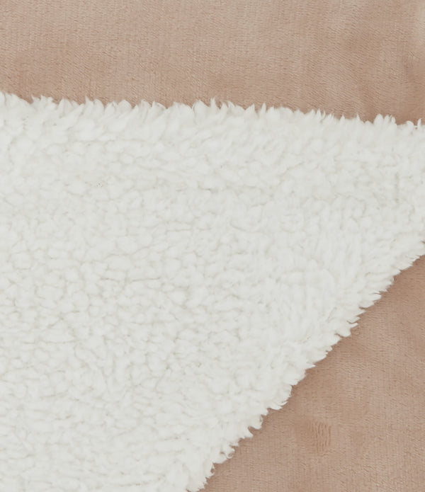 Boho Blush Pink Fleece and Sherpa Accent Throw