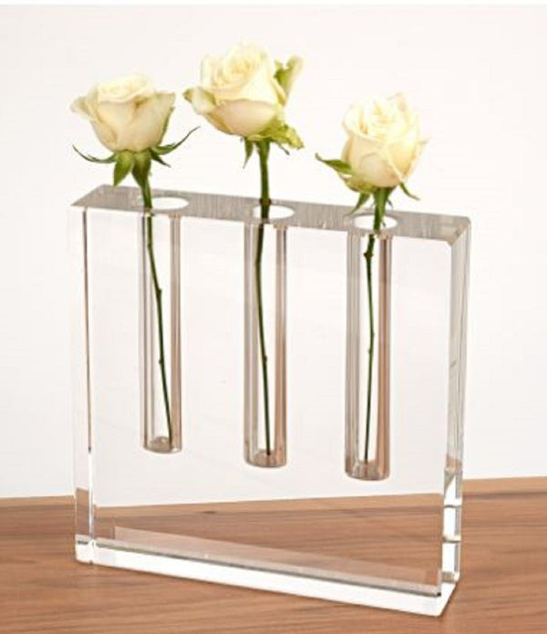 Modern Clear Square Block Optical Crystal Vase