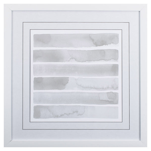 White and Gray Lines II Abstract Framed Art