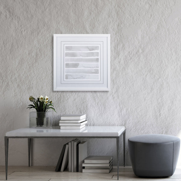 White and Gray Lines II Abstract Framed Art