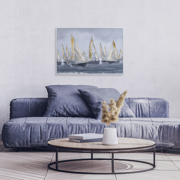 Sailing Horizon Abstract Framed Art