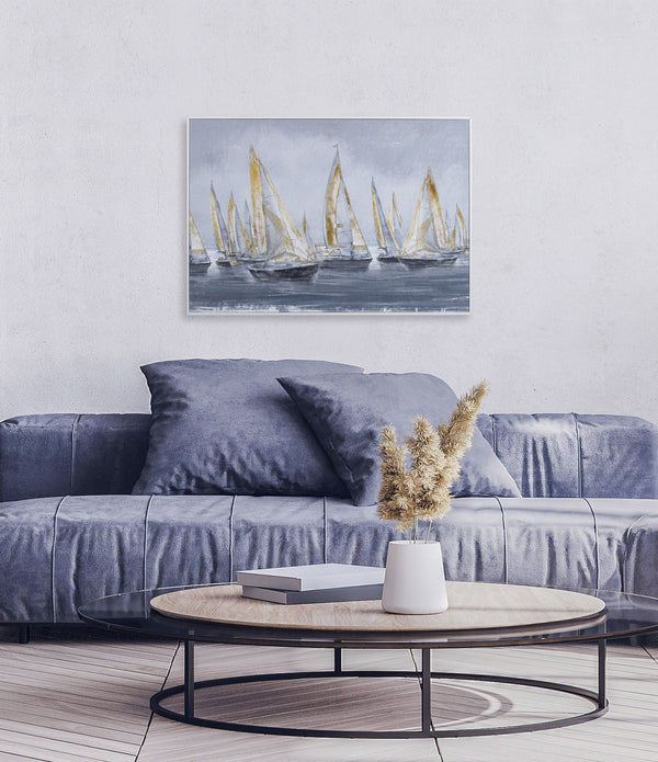 Sailing Horizon Abstract Framed Art