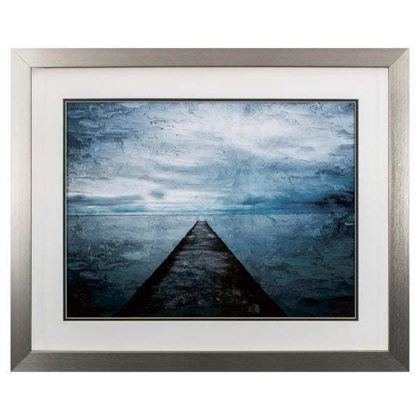 Pier In The Distance Abstract Framed Art