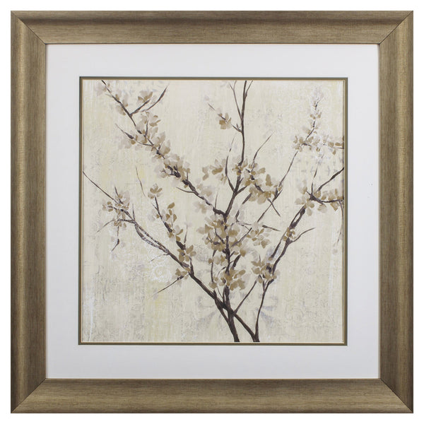 Neutral Cherry Blossoms Cream I Framed Art