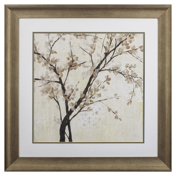 Neutral Cherry Blossoms Cream II Framed Art