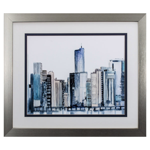 Skyline II Watercolor Framed Art