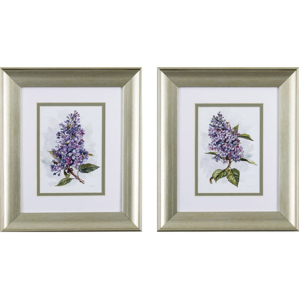 Set of 2 Purple Lilac Framed Art