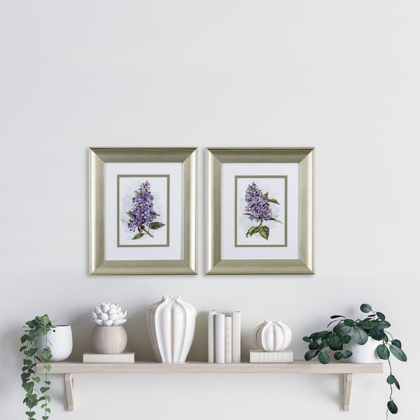 Set of 2 Purple Lilac Framed Art