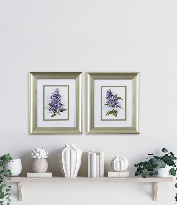 Set of 2 Purple Lilac Framed Art