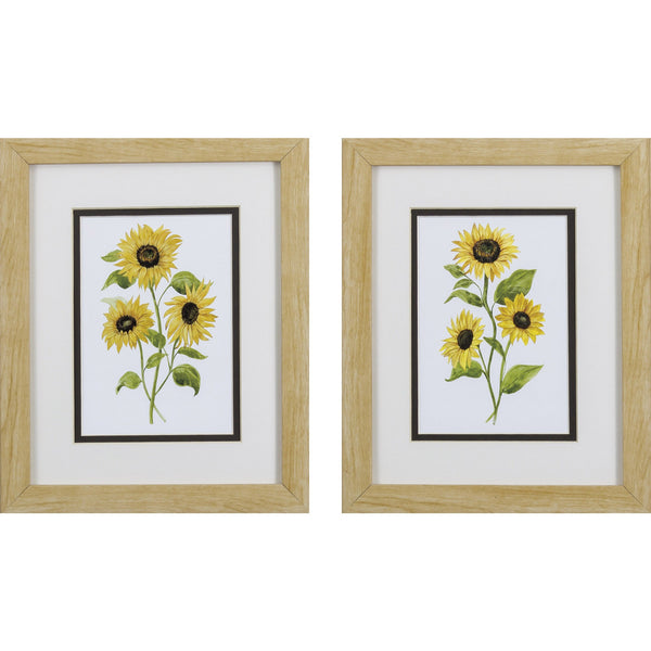 Set of 2 Sunflower Trio Framed Art