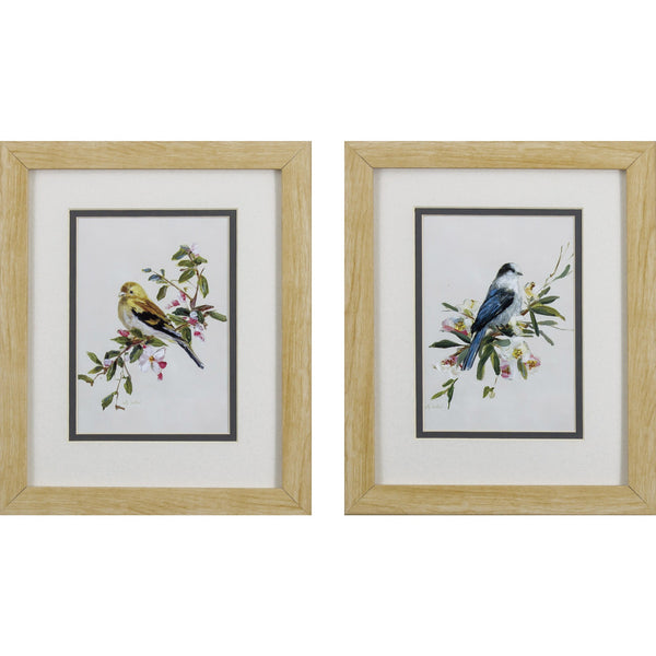 Set of 2 Birds on a Branch Framed Art