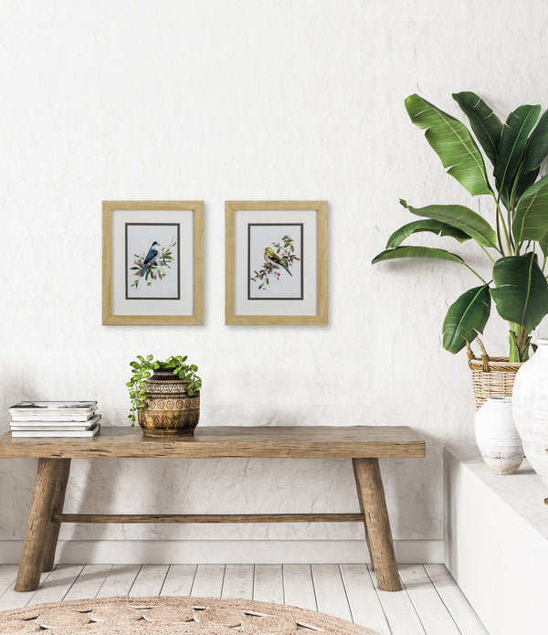 Set of 2 Birds on a Branch Framed Art