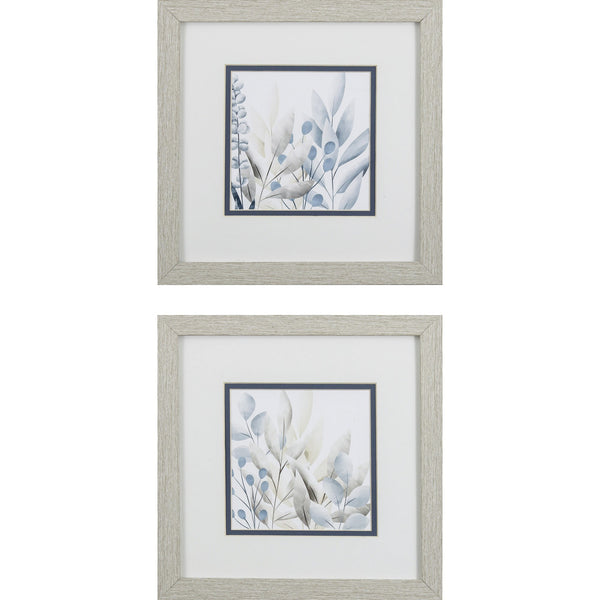 Set of 2 Blue and White Airy Branches Framed Art