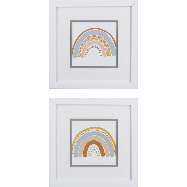 Set of 2 Boho Rainbow Framed Art