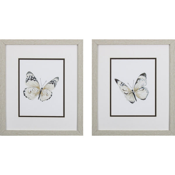 Set of 2 Butterflies Framed Art