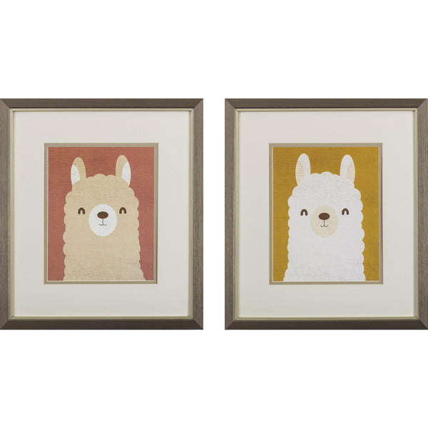 Set of 2 Baby Alpaca Framed Art