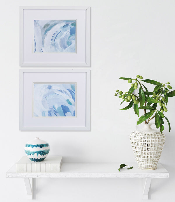 Set of 2 Beneath the Wave Abstract Framed Art