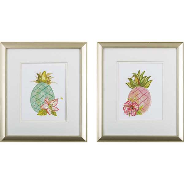 Set of 2 Tropical Pineapple Framed Art