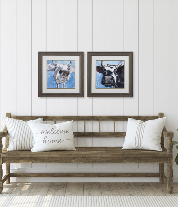 Set of 2 Cattle Close Up Framed Art